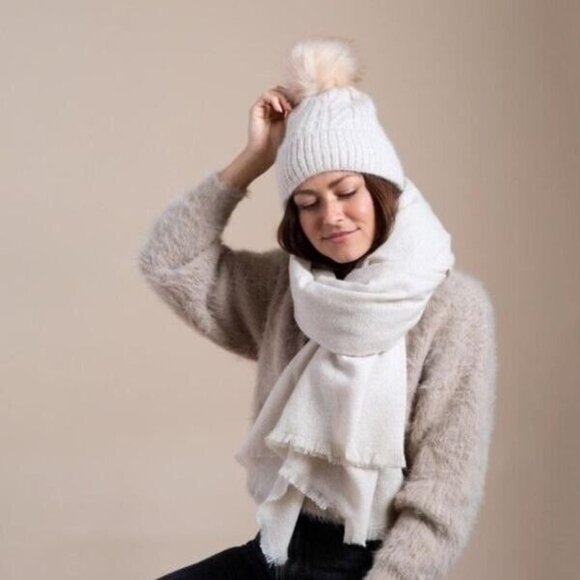 Hat Attack Cozy Solid Scarf Ivory